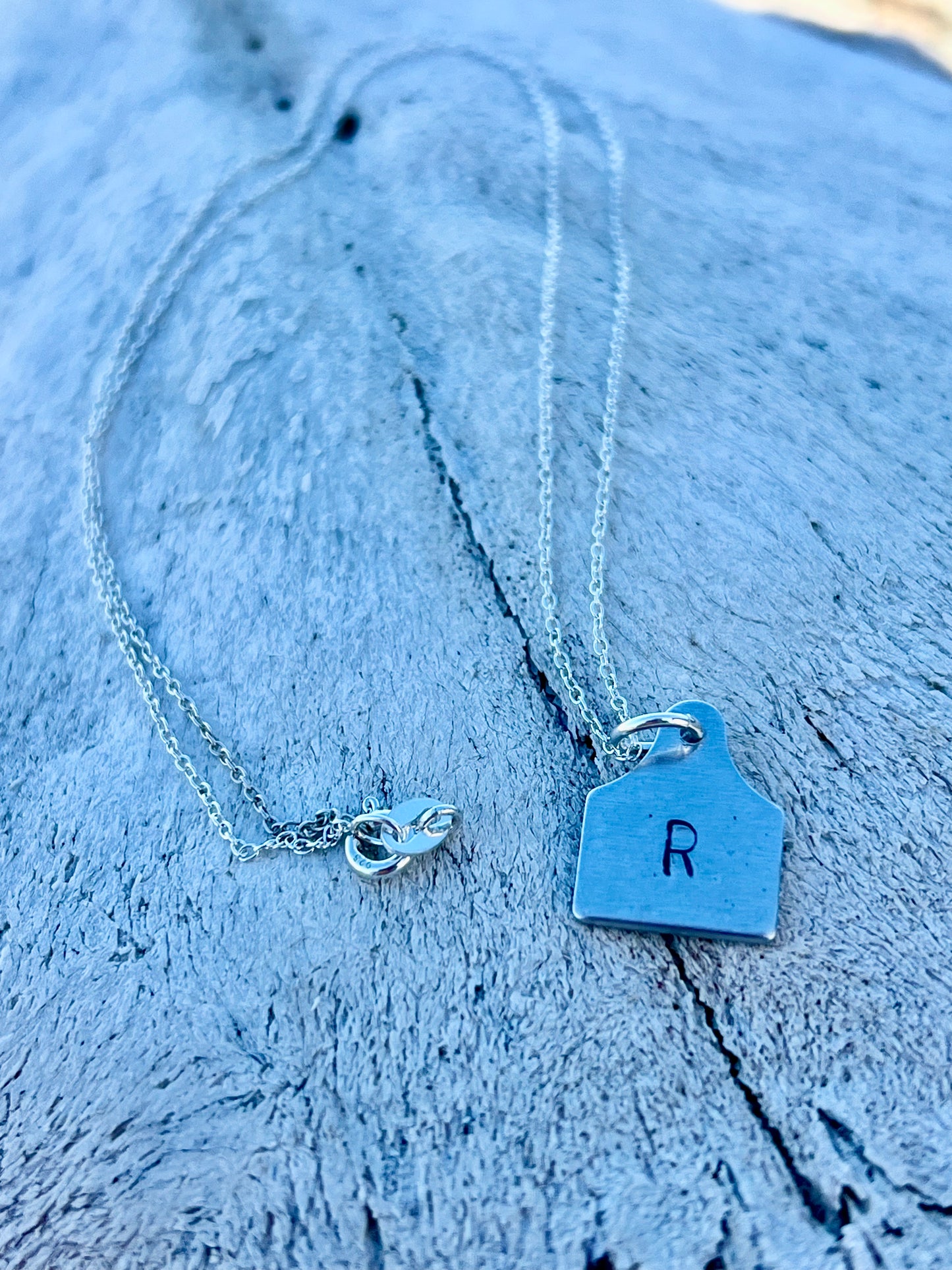 Personalized cow tag necklace